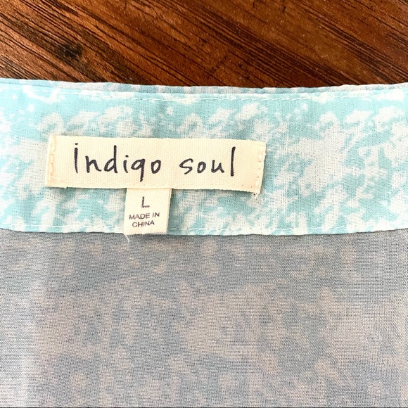 Indigo Soul Sharkbite Sheer Top Sz Large - Picture 5 of 8